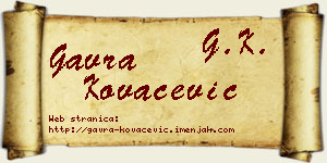 Gavra Kovačević vizit kartica